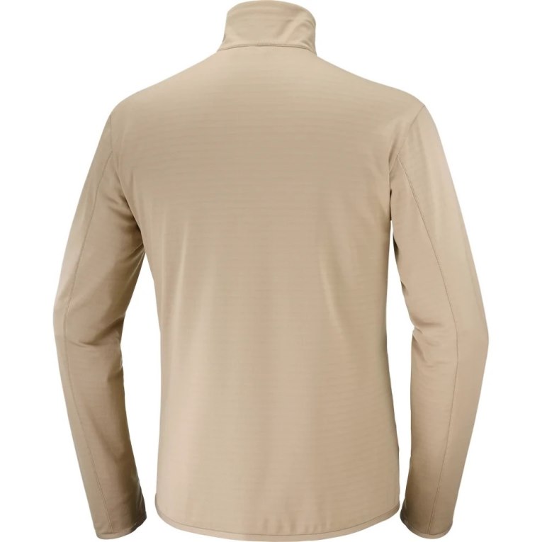 Beige Salomon Essential Lightwarm Half Zip Men's Sweatshirt | PH 01879G